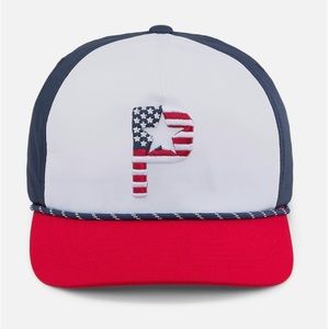PUMA Pars & Stripes Rope Headwear Cap Golf Apparel NWOT Red White Navy